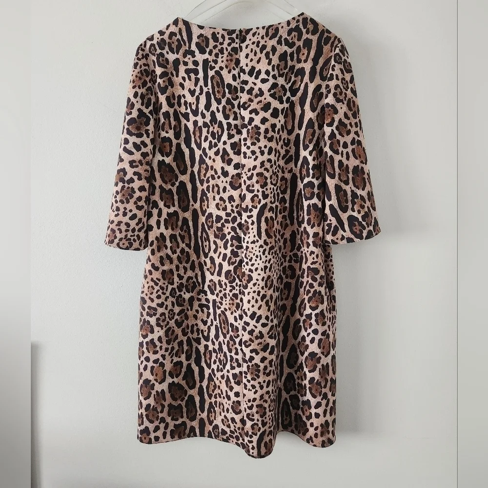 NWT RINASCIMENTO | Leopard print dress a-line brown sz M - Picture 2 of 6